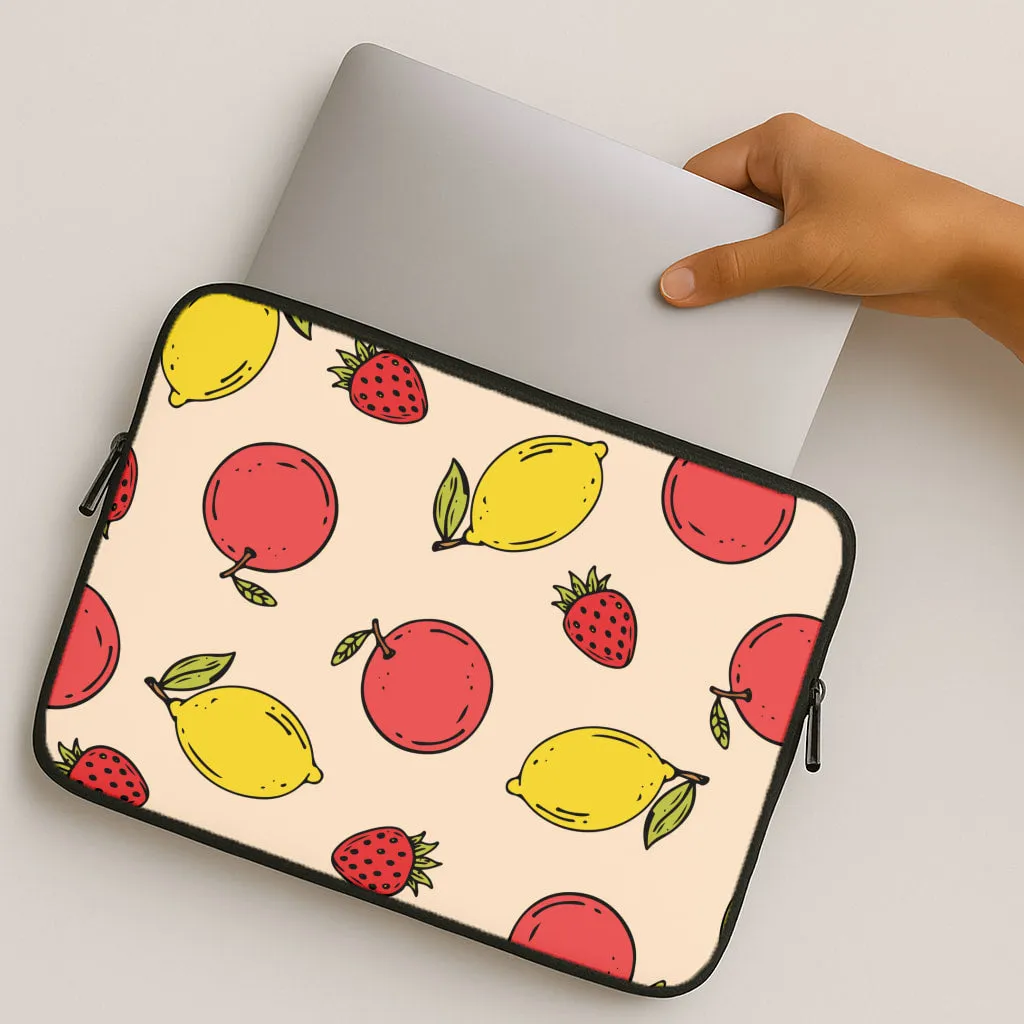 Fashion Choice Smooth Fit Sketched Summer Fruits Pattern Laptop Sleeve