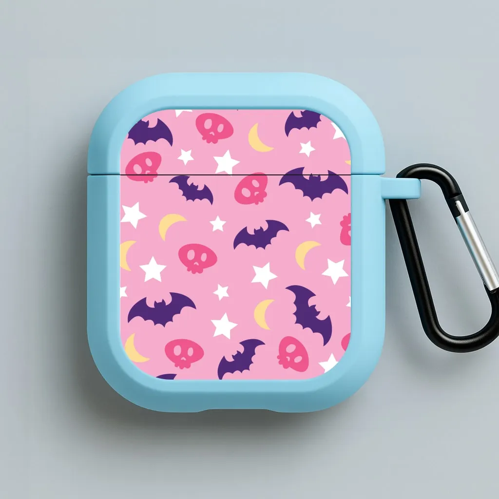Skull, Bats And Stars Pattern AirPods Case Creative Rubber Bag Pocket Friendly Bag