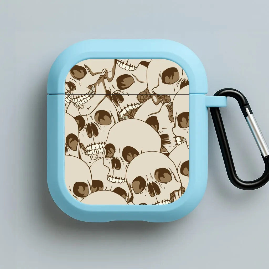 Skull Pattern - Halloween AirPods Case Functional Travel Organizer sleek portable airpods shell