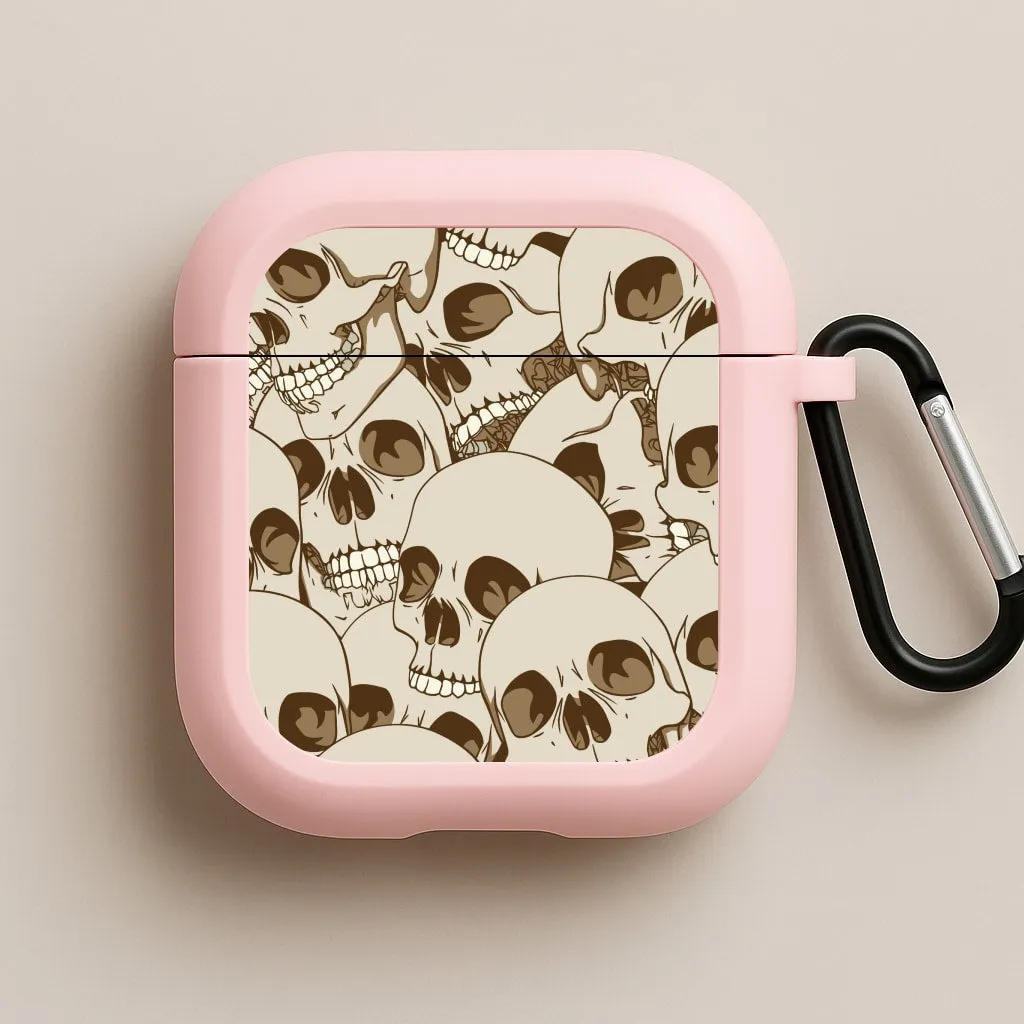 Portable Tech Case Skull Pattern - Halloween AirPods Case