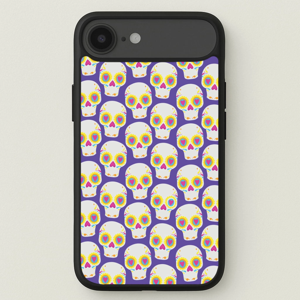 Sporty Design Soft Cushion Skull Pattern - Halloween Phone Case