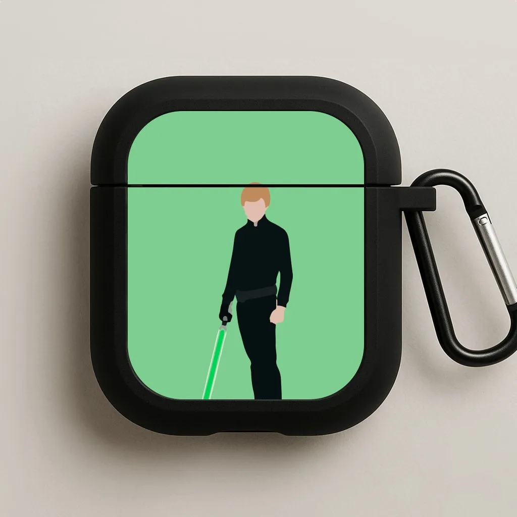 Skywalker Green Lightsaber AirPods Case Durable Silicone Shell Eco Friendly Material