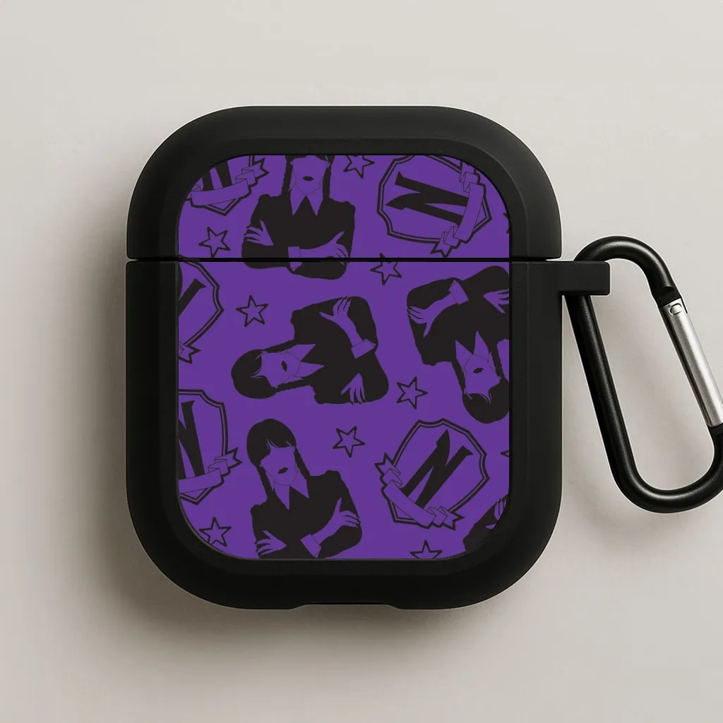 Soft Grip Protector Wednesday Pattern AirPods Case