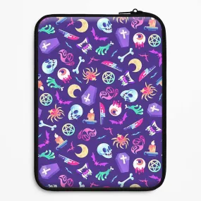 Horroriffic Halloween Pattern Laptop Sleeve Marble Texture