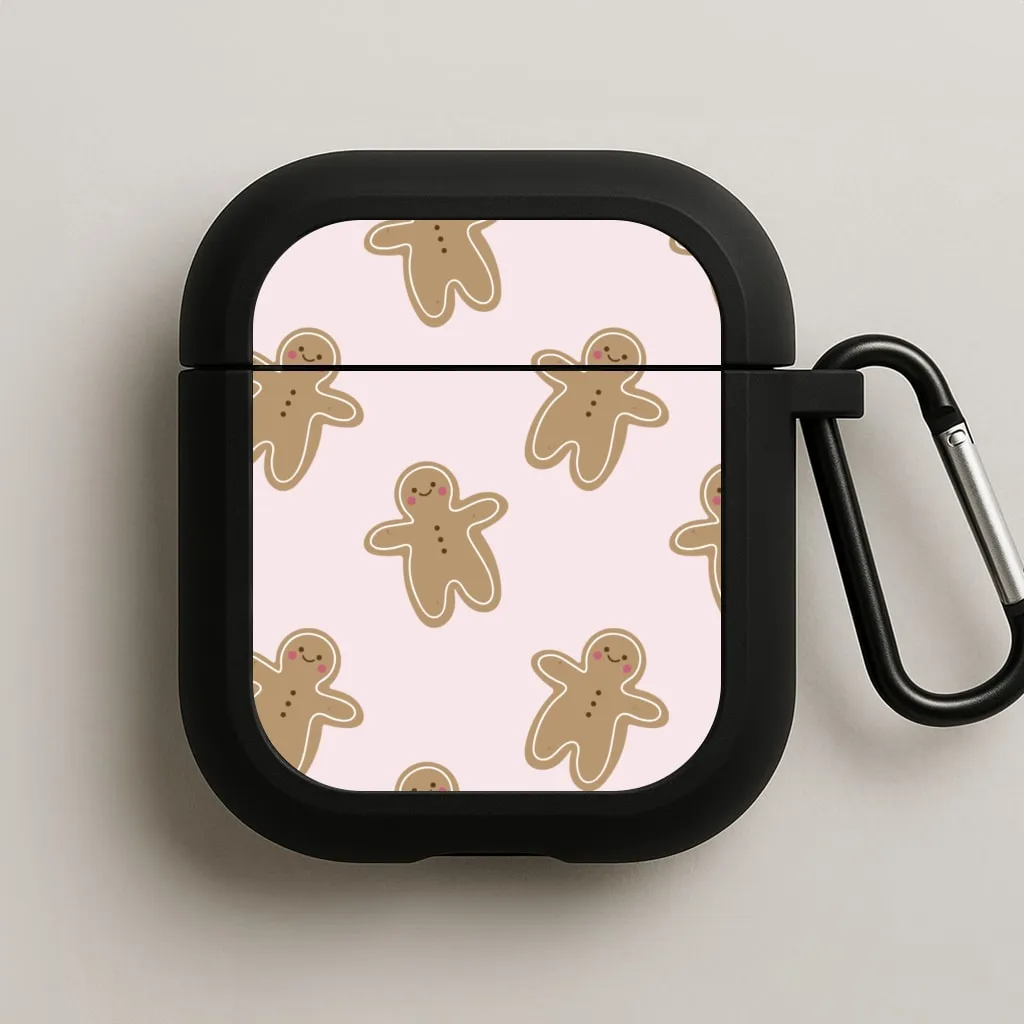 Gingerbread Men Christmas Pattern AirPods Case Modern Portable Shell clear transparent cover
