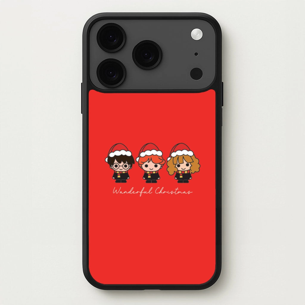 Wizards With Christmas Hats Phone Case Bold Look Ergonomic Texture