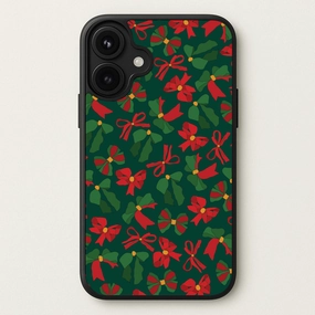 Green And Red Pattern Phone Case Matte Coating Finish Luxury Detail Texture