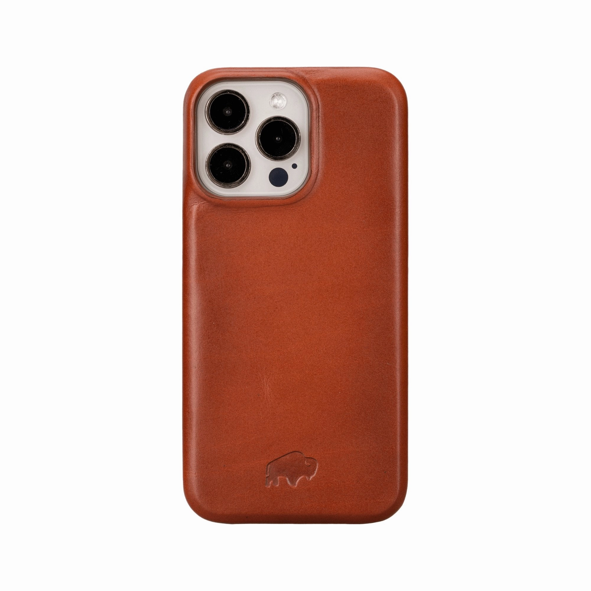 Frosted Finish Mason Full-Grain Leather MagSafe Case ?C iPhone 15 Pro Max, Burnished Tan
