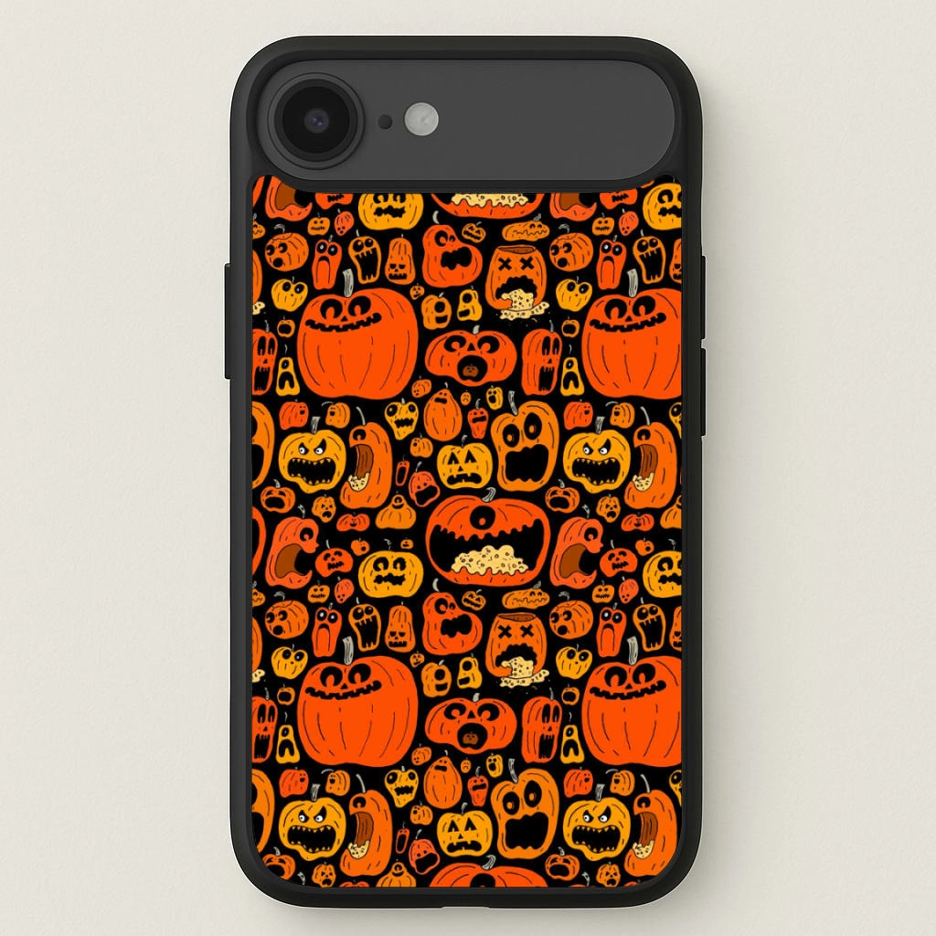 Flexible frame Premium Surface Finish Scary Pumpkin Halloween Pattern Phone Case