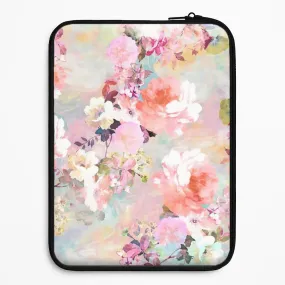 Pastel Pink Floral Pattern Laptop Sleeve Protective Texture Layer