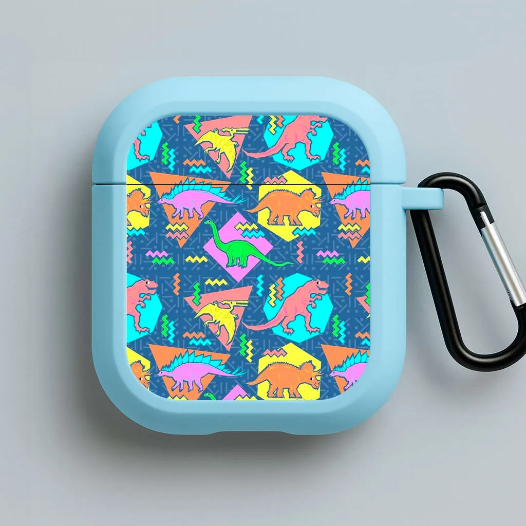 Nineties Dinosaurs Pattern AirPods Case Modern Silicone Shell
