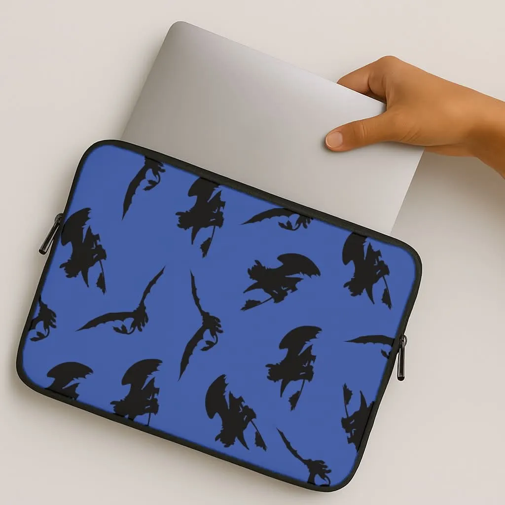 Dragon Silhouettes Pattern Laptop Sleeve Polished Finish
