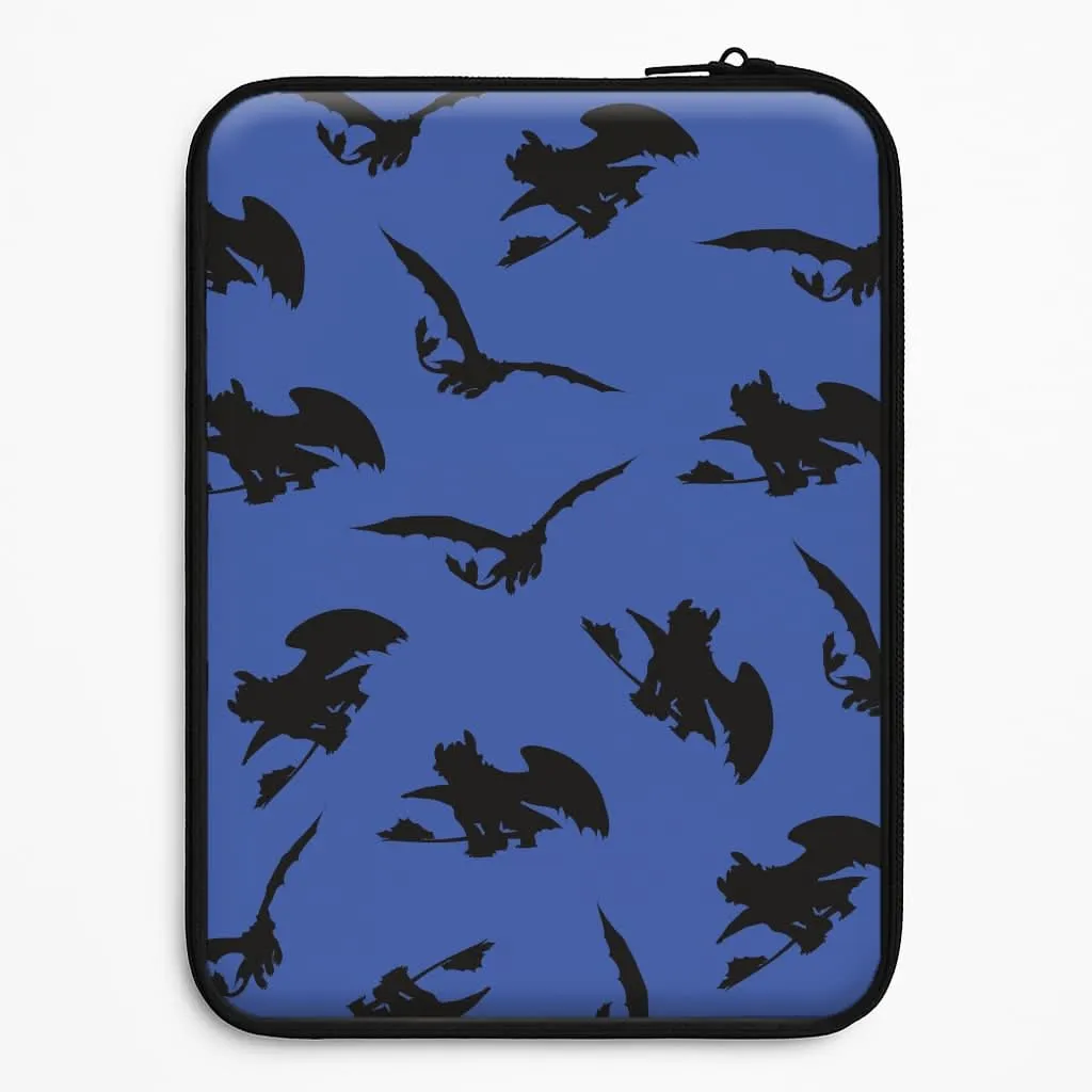 Gradient Design Dragon Silhouettes Pattern Laptop Sleeve