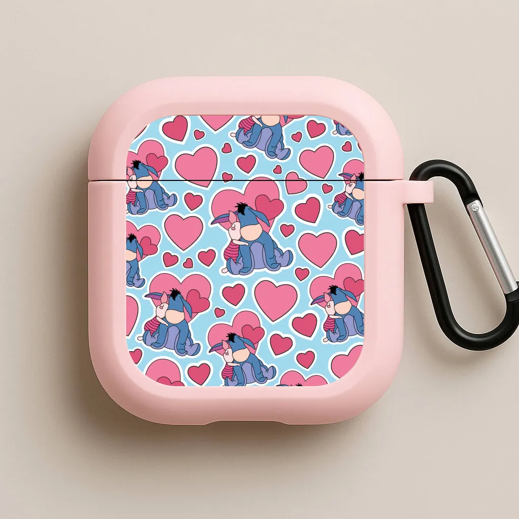 Donkey and Pig Pattern Valentine's AirPods Case premium matte silicone shell