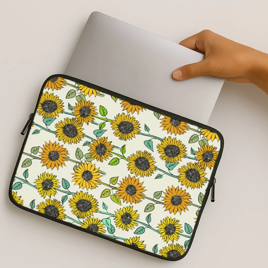 Rugged Design Style Lightweight Build Quality Painted Sunflowers Laptop Sleeve