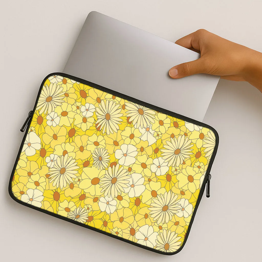 Yellow Flower Pattern - Mothers Day Laptop Sleeve Protective Build