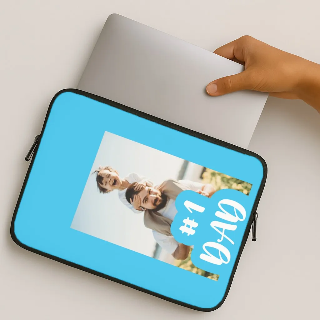 Hashtag 1 Dad - Personalised Father's Day Laptop Sleeve High End Look Compact Look