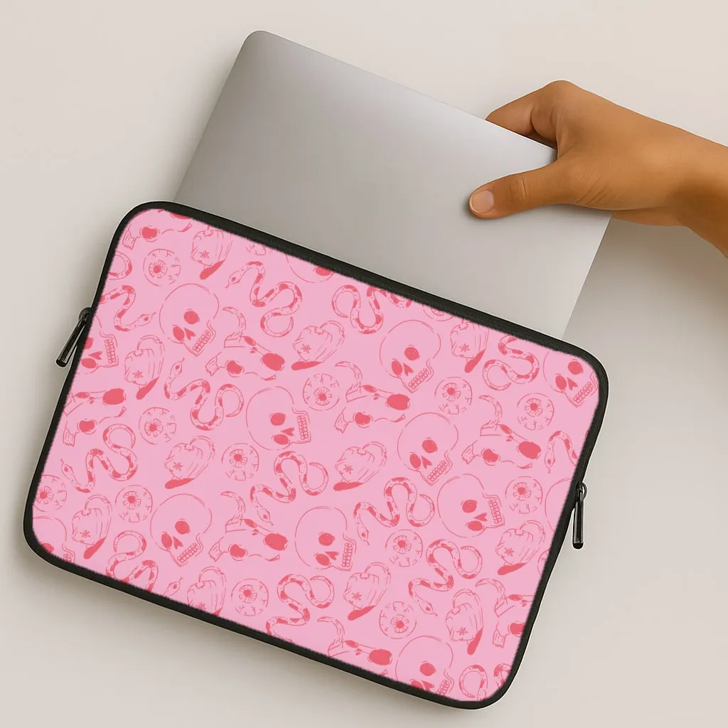 Pink Snakes And Skulls - Western  Laptop Sleeve Frosted surface