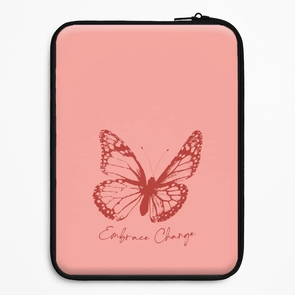 Sleek Feel Sport Inspired Embrace Change Butterfly Laptop Sleeve