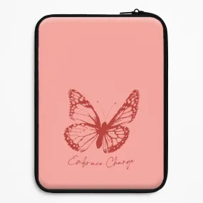 Sleek Feel Sport Inspired Embrace Change Butterfly Laptop Sleeve