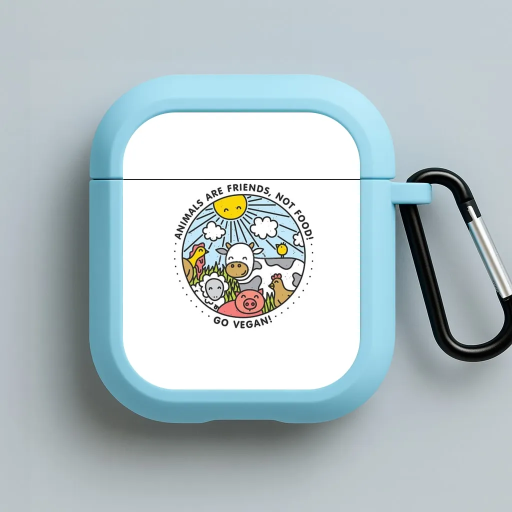 Animals Are Friends, Not Food - Vegan AirPods Case Comfortable Grip Shell