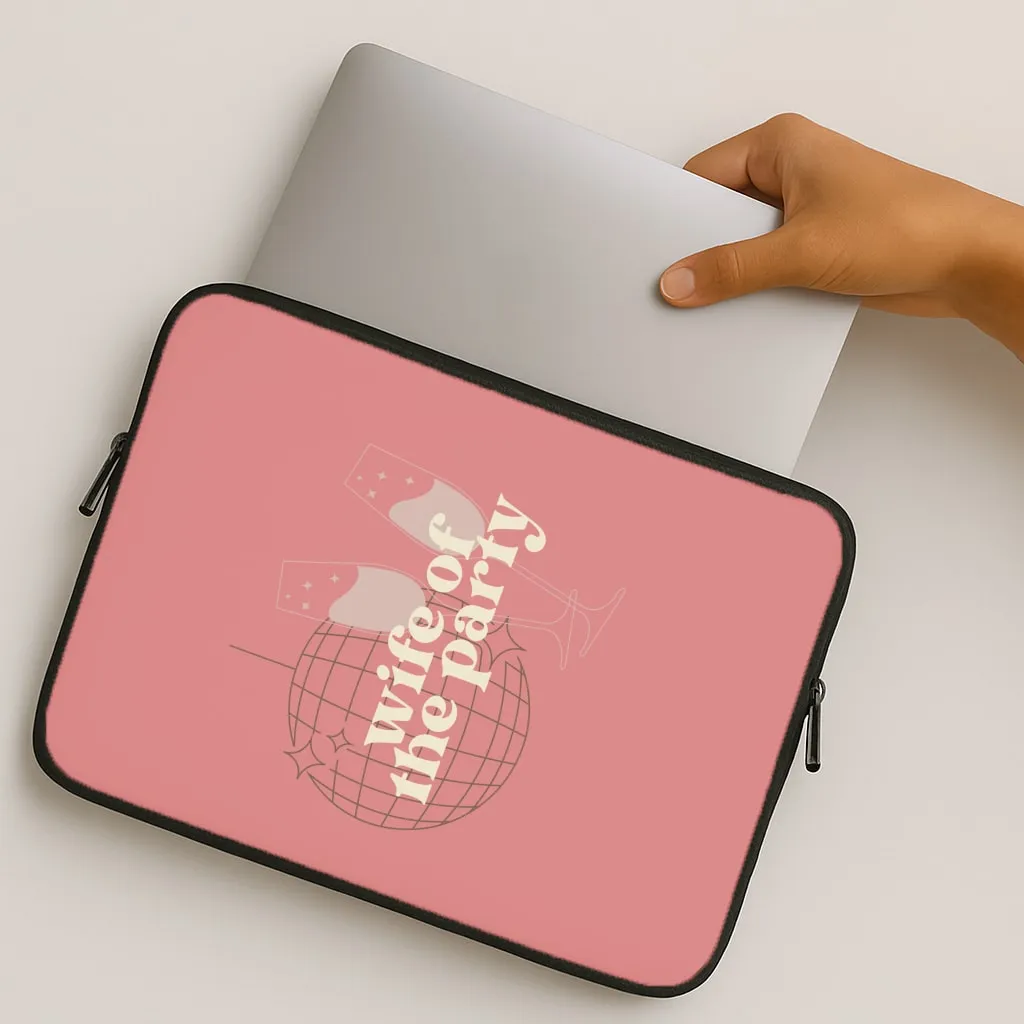 Wife Of The Party - Bridal Laptop Sleeve Futuristic style