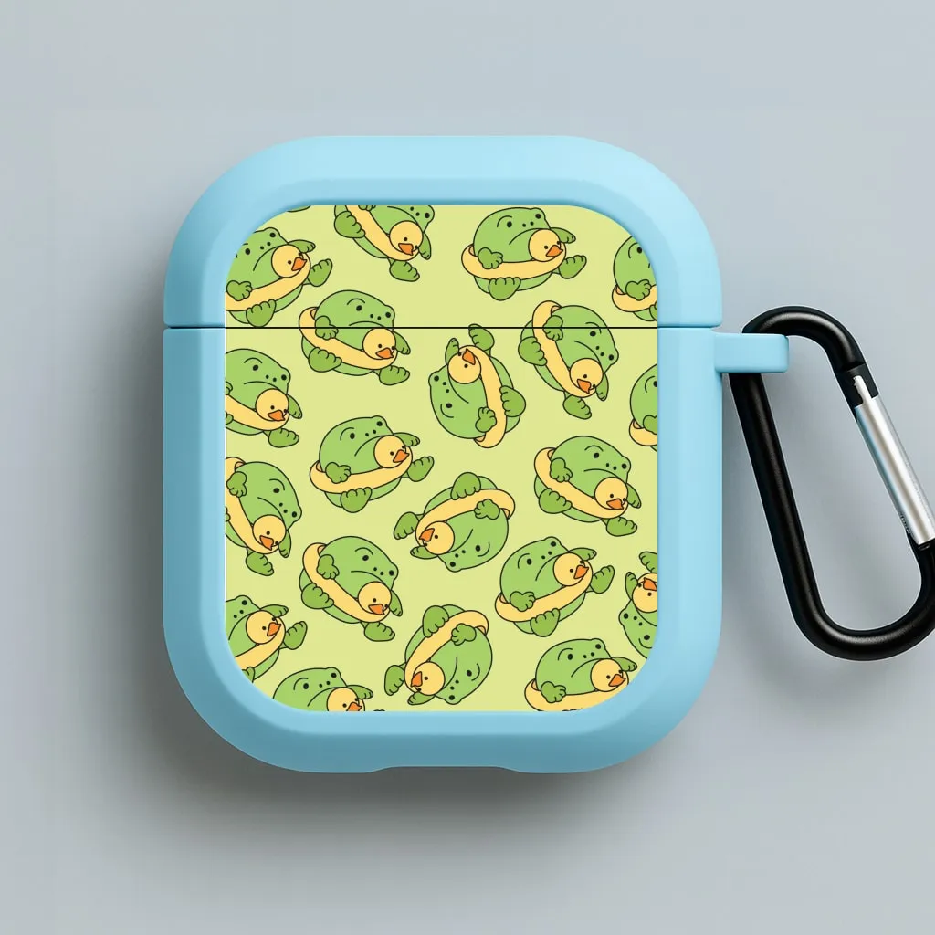 For office use Soft Travel Texture Frog Pattern - Plushy AirPods Case