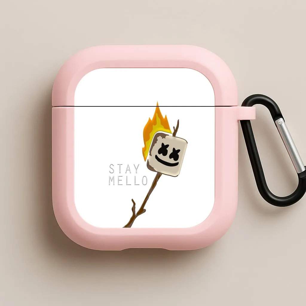 Portable Compact Shell Stay Mello White Helmet DJw - White Helmet DJ AirPods Case