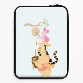 Bouncing Tiger , Piglet , Yellow Bear Laptop Sleeve Casual Texture