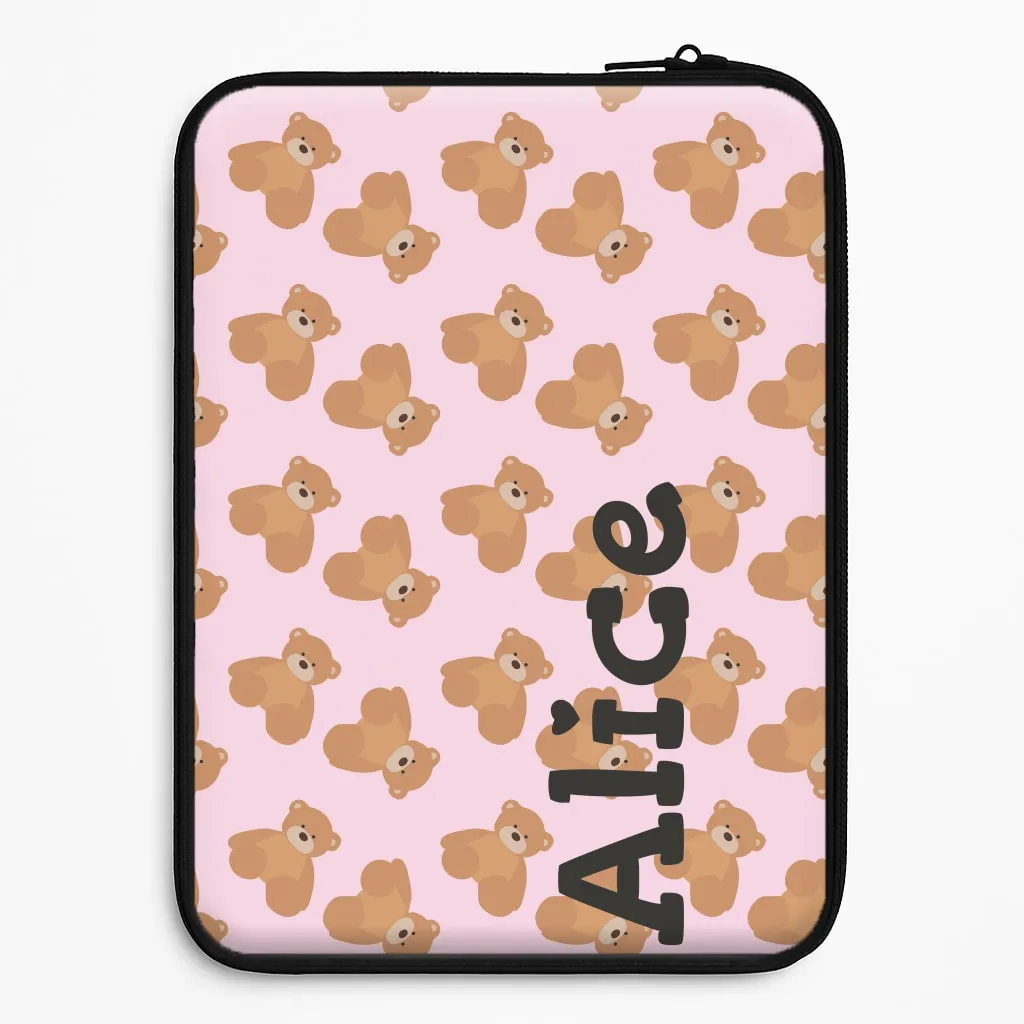 Luxury Pattern Teddy Bear Pattern - Personalised Christmas Laptop Sleeve