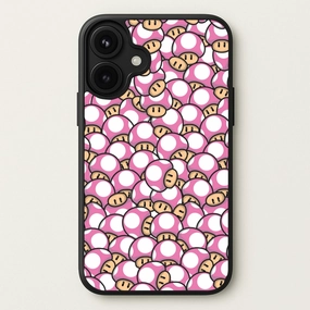 Mushroom Pattern - Pink Phone Case Scratch Guard Gradient Design