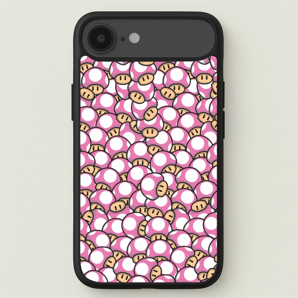 Mushroom Pattern - Pink Phone Case Flexible Design