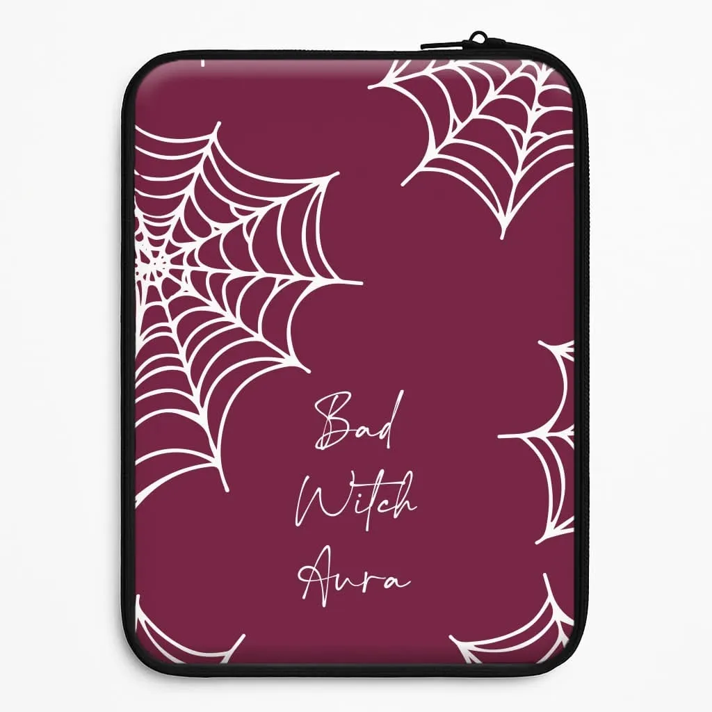 Bad Witch Aura Spider Webs Laptop Sleeve Student Gear