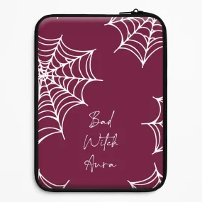 Bad Witch Aura Spider Webs Laptop Sleeve Student Gear