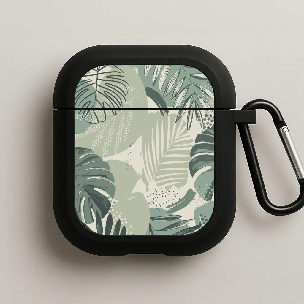 Green Leaf Pattern - Foliage AirPods Case Comfortable Grip Shell