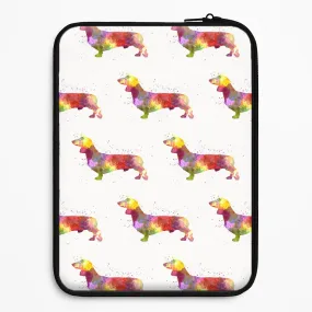 Cushioned Edge Simple Finish Watercolour Dachshund Laptop Sleeve