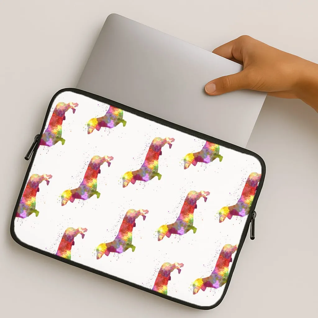Watercolour Dachshund Laptop Sleeve Durable Material