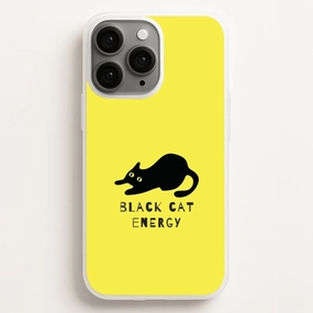 Black Cat Energy Phone Case Outdoor Use Sleek Surface