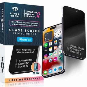 Device Screen Protector comfortable viewing glass iPhone 15 Tempered Glass Screen Protector Benefitting The American Cancer Society [2-Pack]