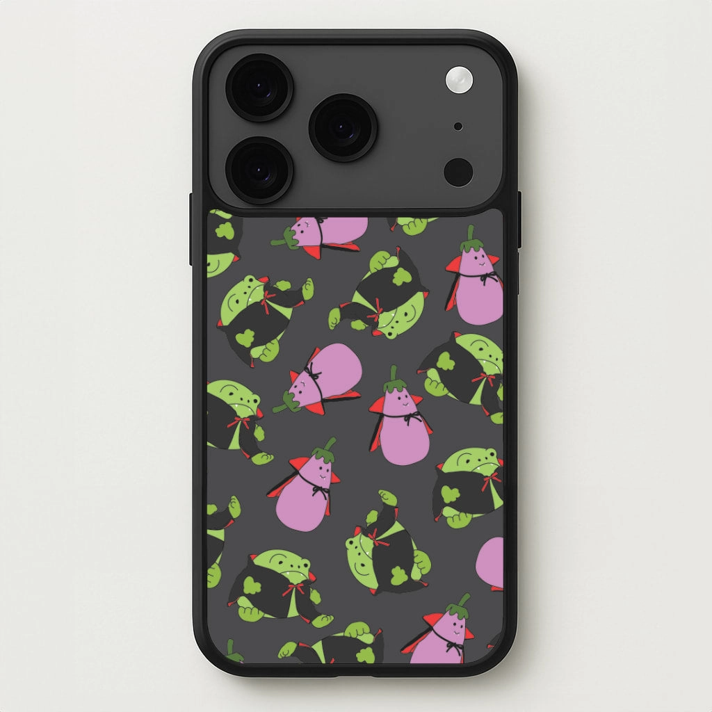 Transparent Shell Clear Surface Vampire Frogs And Vegetables Pattern - Halloween Phone Case