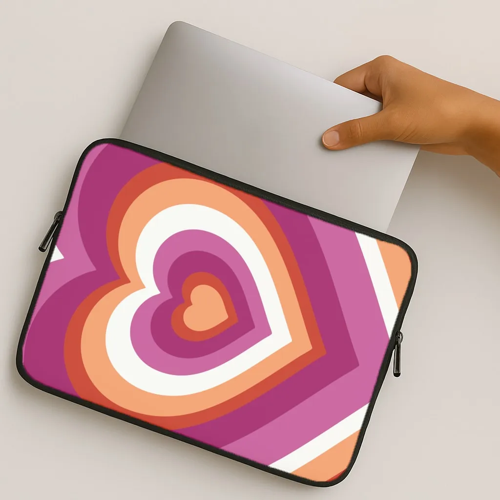 Fashion Choice Pocket Size Lesbian Pride Heart Laptop Sleeve
