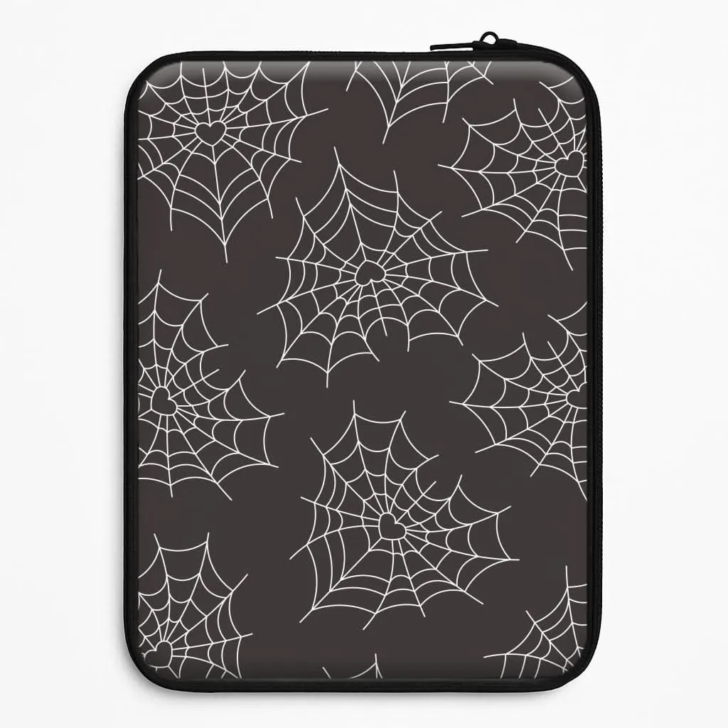 Spiderweb Hearts Pattern Laptop Sleeve Minimal Touch Hand Feel