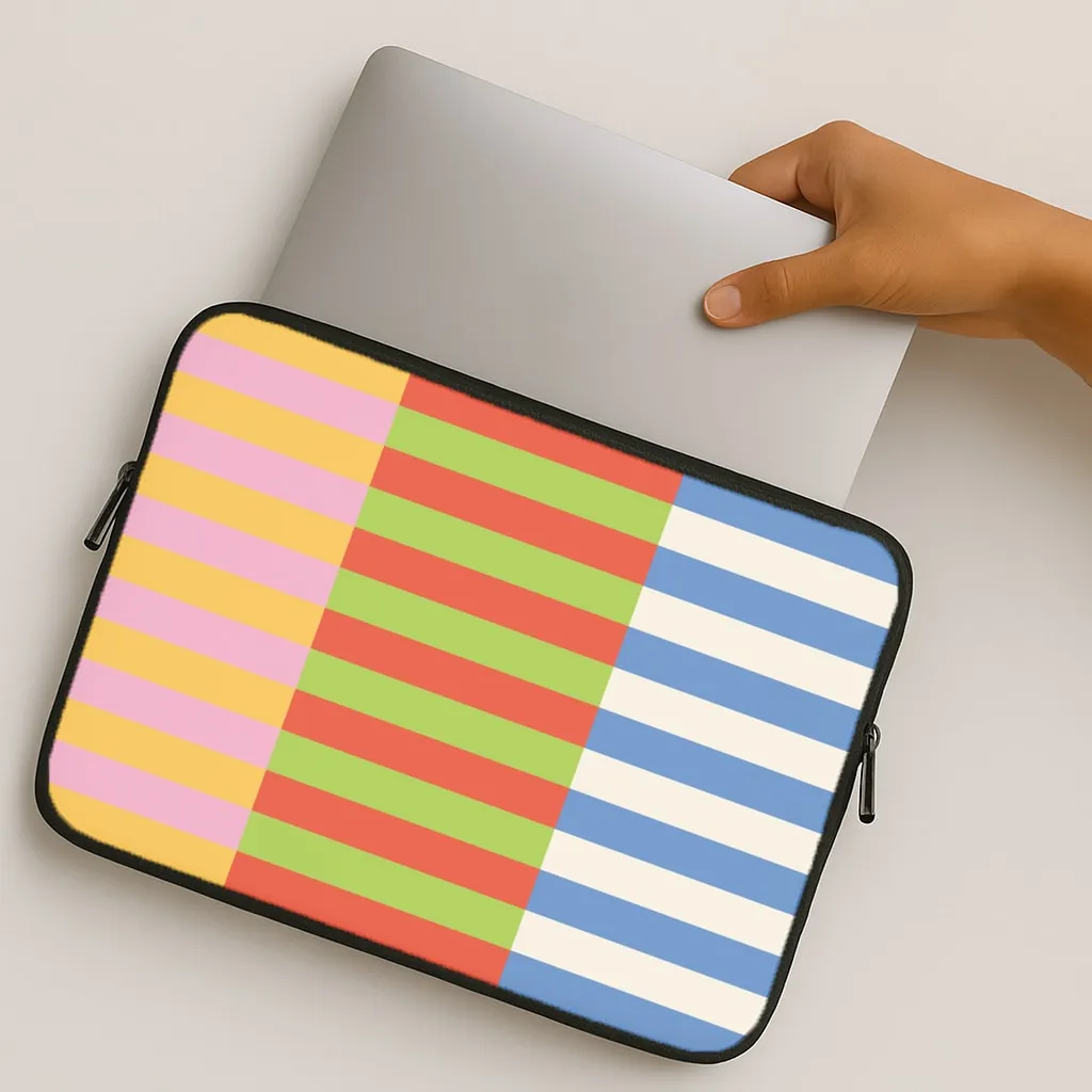 clean design Colourful Stripes Pattern Laptop Sleeve