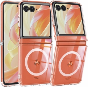 Luxury Edge Texture FNTCASE for Motorola Razr 2024/ Razr 50/ Razr 2025/ Razr 60 Phone Case: Magnetic Charging Anti Yellowing Shockproof Magsafe Support Phone Case