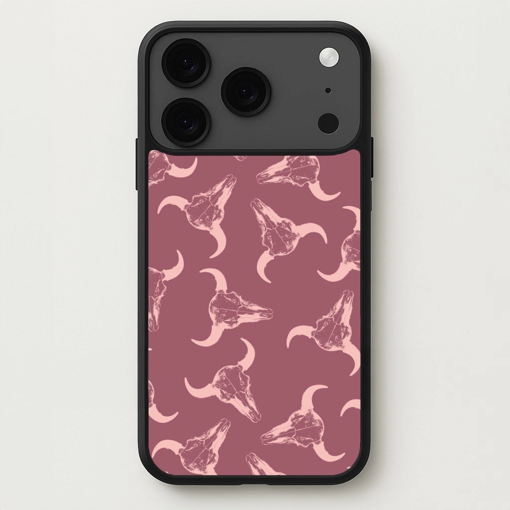 Minimal Edge Design Pastel Skulls Pattern Phone Case