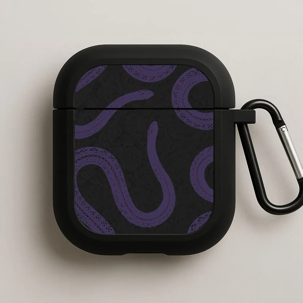 Portable Slim Shell Snakes And Lace Pattern AirPods Case