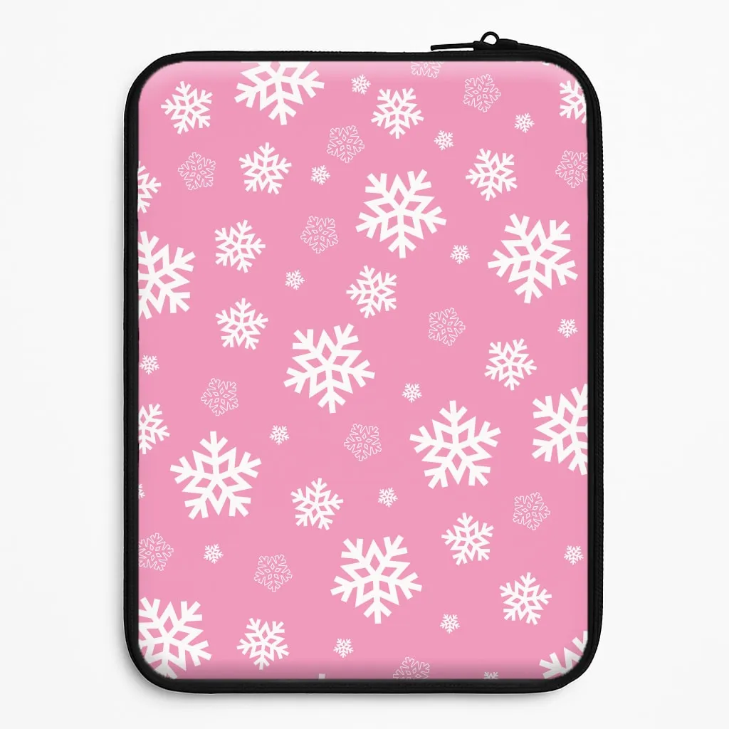 Snow Pink Pattern Laptop Sleeve High gloss
