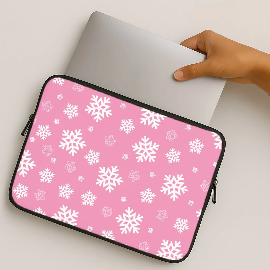 Snow Pink Pattern Laptop Sleeve Ultra Thin Modern Texture Look