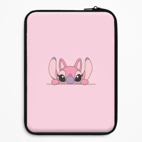 Angel Leaning - Pink Alien Laptop Sleeve Travel Friendly Gloss Finish Texture