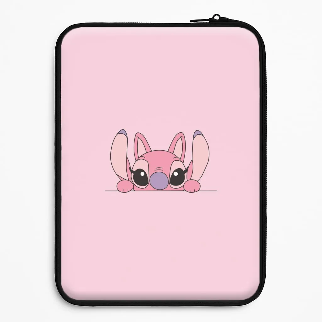 Angel Leaning - Pink Alien Laptop Sleeve Travel Friendly Gloss Finish Texture